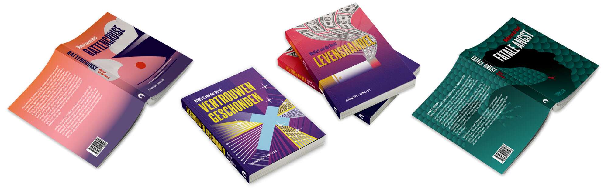 Illustraties voor diverse boekomslagen van Wolfert van der Horst