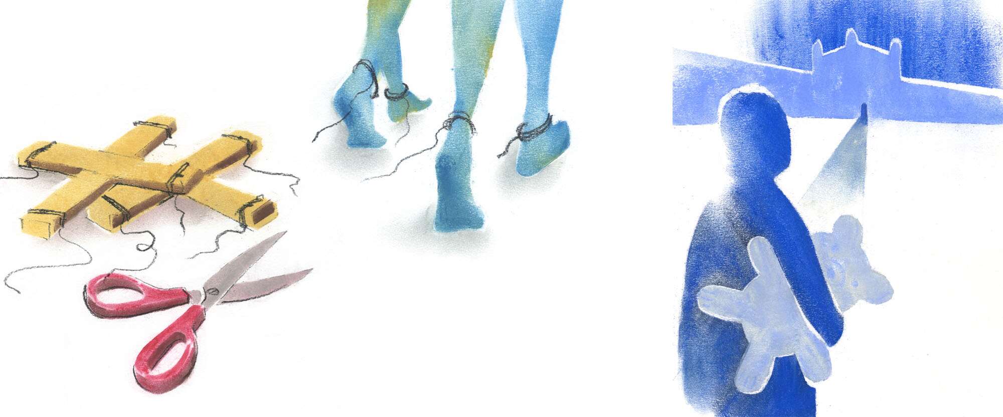 Illustratie voor de Klooster over vrijheid en een illustratie voor een artikel over jongeren die nog niet klaar zijn voor de universiteit