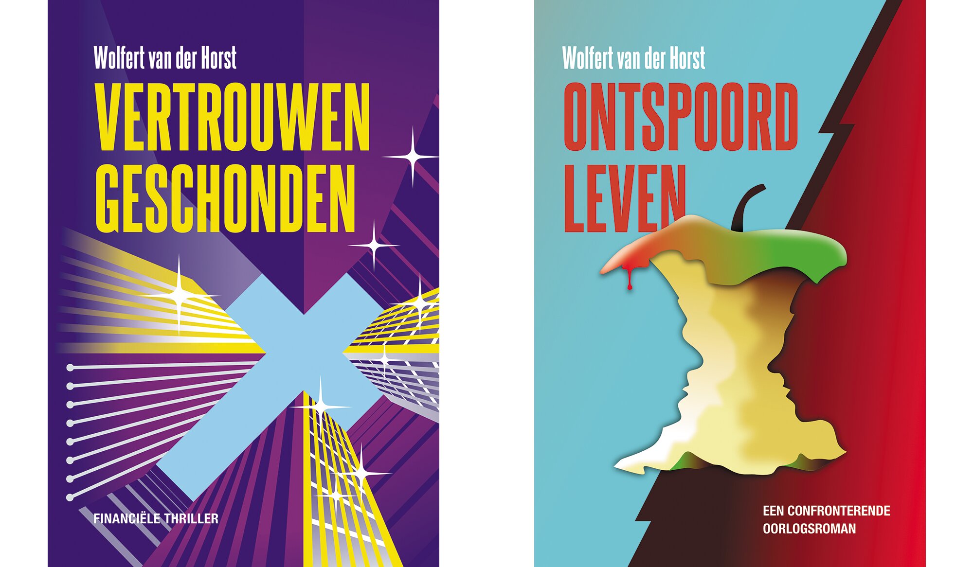 Boekomslagen van Vertrouwen geschonden en Ontspoord Leven door Wolfert van der Horst